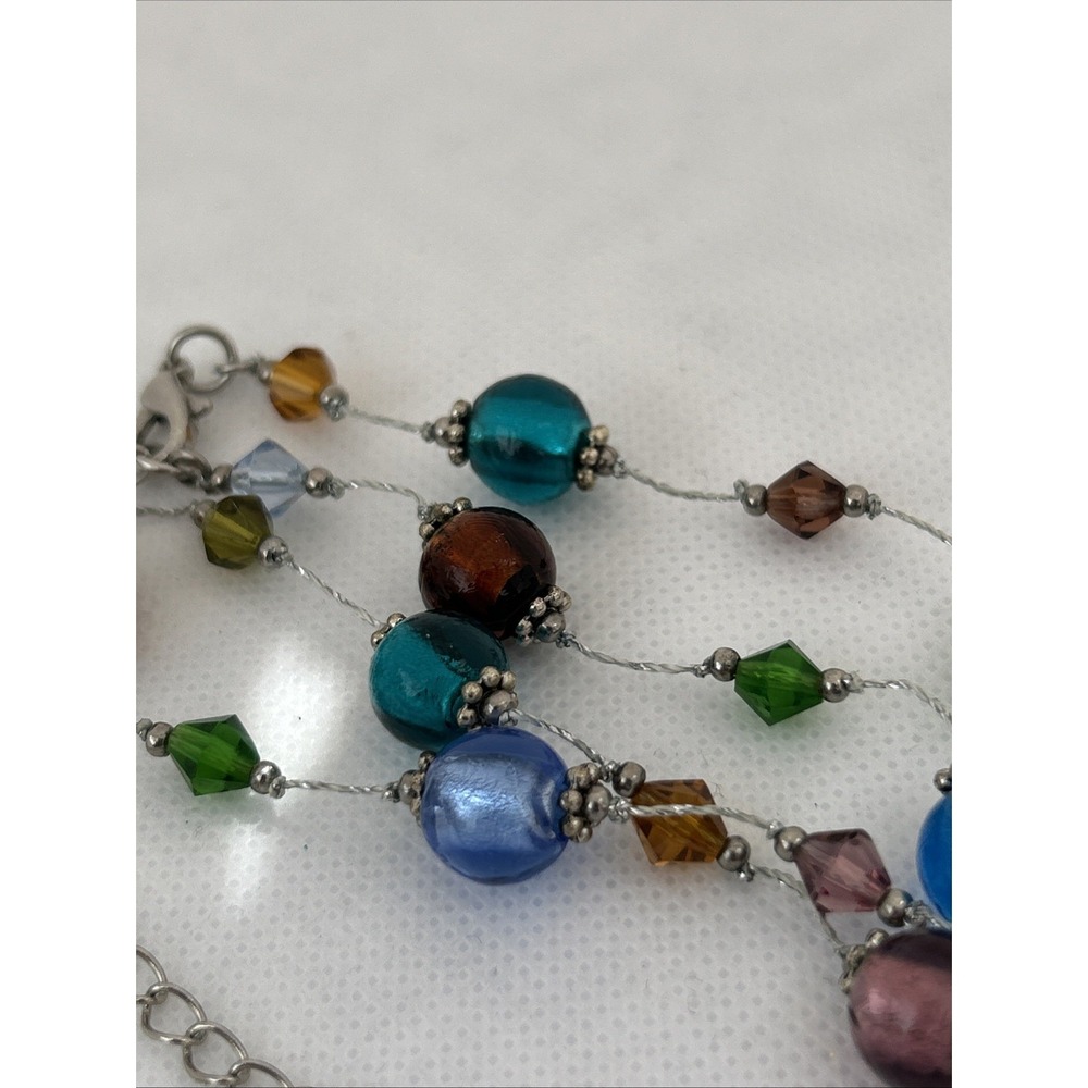 Vintage Glass Beaded Fruit Salad‎ Necklace Multicolor Art Boho Murano Style - Picture 5 of 5